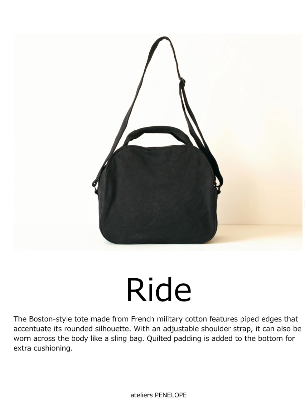atelier PENELOPE】RIDE ライド ateliers PENELOPE Ride Bag – Good