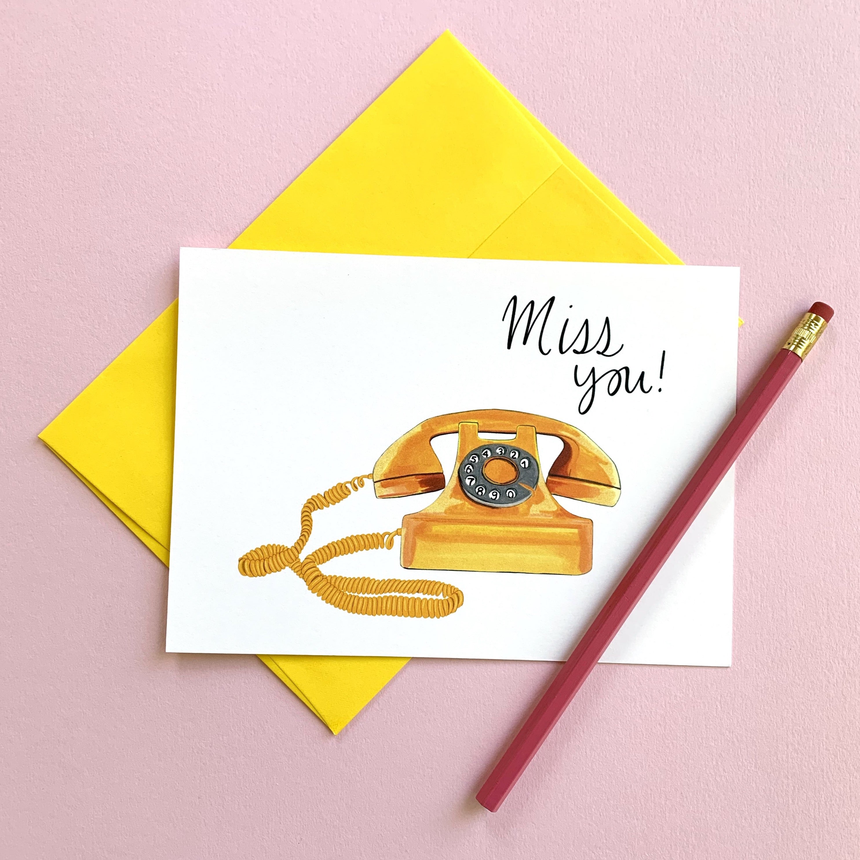 Miss You Phone Notecard – Good Postage