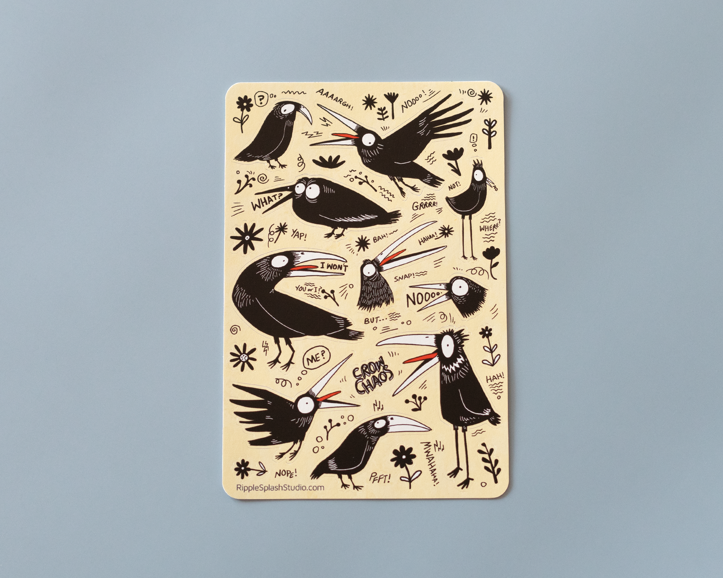 RippleSplash Studio - Funny Crow Sticker Sheet – Good Postage