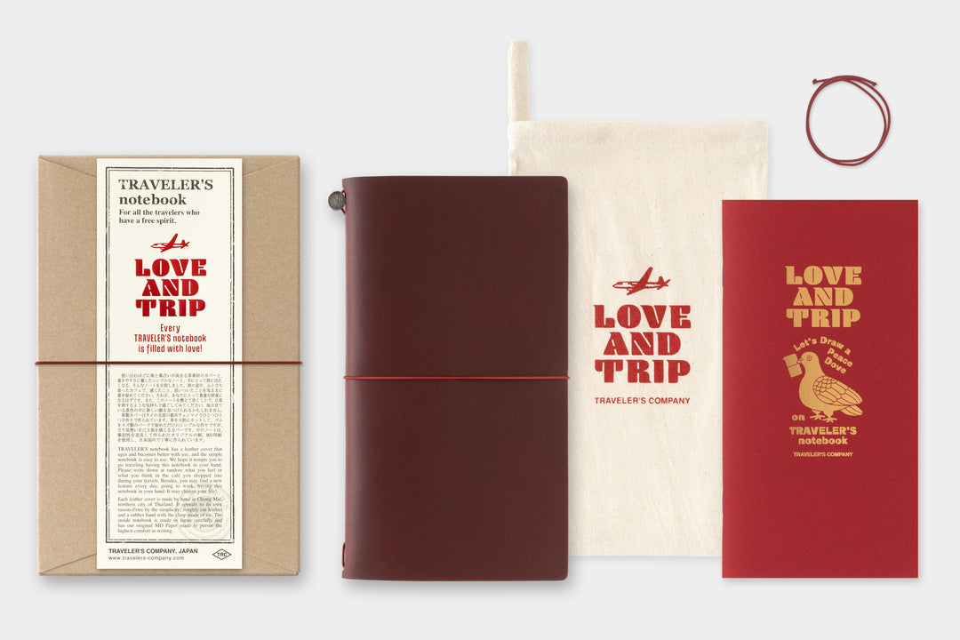 TRAVELER'S COMPANY LOVE AND TRIP ノート TRAVELER'S Company Love & Trip Red Notebook – Good Postage